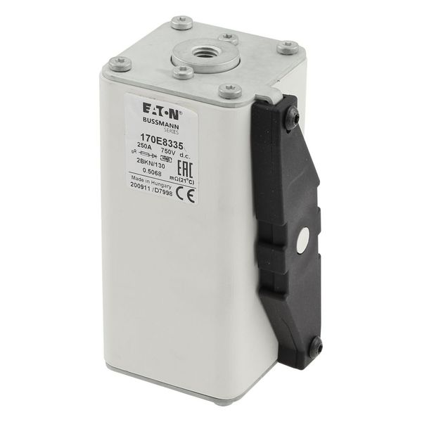 Fuse-link, high speed, 250 A, DC 750 V, size 2, 59 x 77 x 130 mm, gR, IEC, with indicator, flush mounting image 12