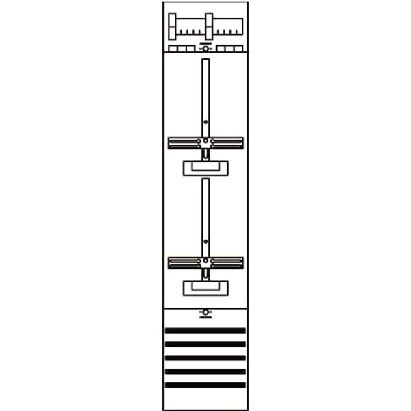 KA2204 Meter panel, Field width: 1, Rows: 0, 1200 mm x 250 mm x 160 mm, IP2XC image 1