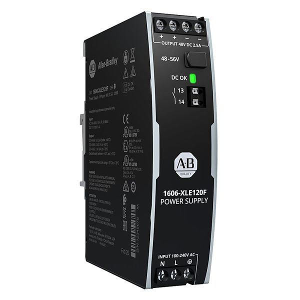 Allen-Bradley 1606-XLE120F 1606-XLE120F: Essential Power Supply, 48-56V DC, 120 W, 100-240V AC Input Voltage image 1