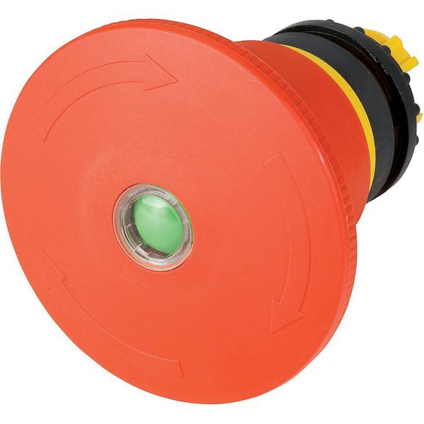 Emergency stop/emergency switching off pushbutton, RMQ-Titan, Palm-tree shape, 60 mm, Non-illuminated, Turn-to-release function, Red, yellow, RAL 3000 image 2