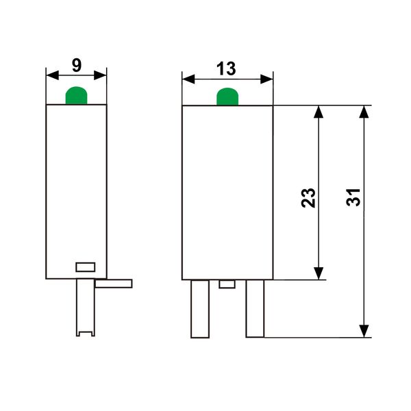 LED module green 24VAC/DC for S-Relay socket image 3