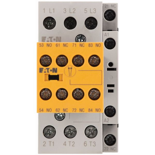 Safety contactor, 380 V 400 V: 15 kW, 2 N/O, 3 NC, RDC 24: 24 - 27 V DC, DC operation, Screw terminals, with mirror contact. image 2