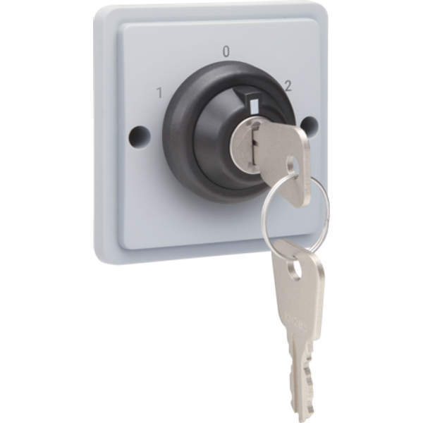 Splashproof key switch 16 A with screw terminals, grey image 1