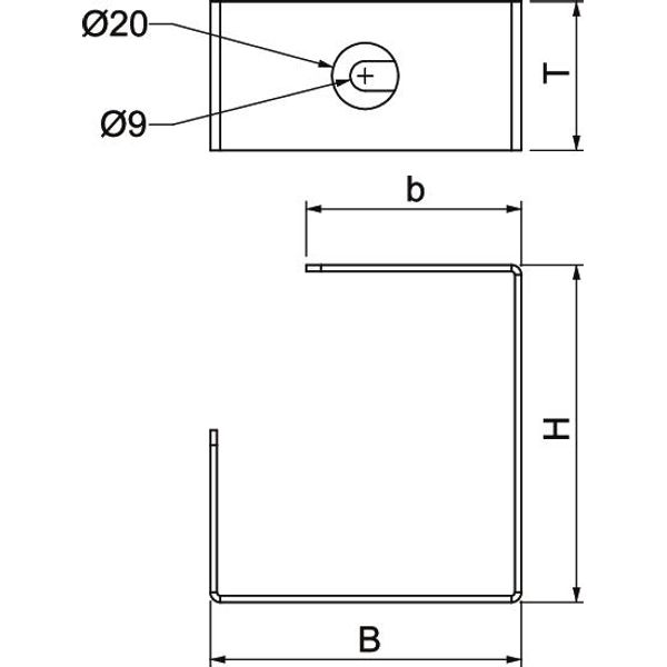 PLM CB 1220 FS Cable clamp for ceiling mounting 94x45x102 image 2