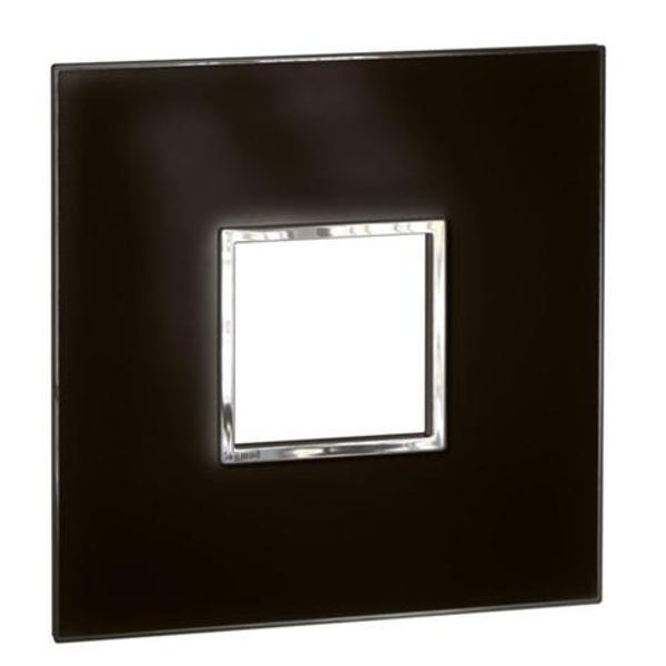 Plate Arteor - US standard - square - 2 modules - 4'' x 4'' - mirror black image 1