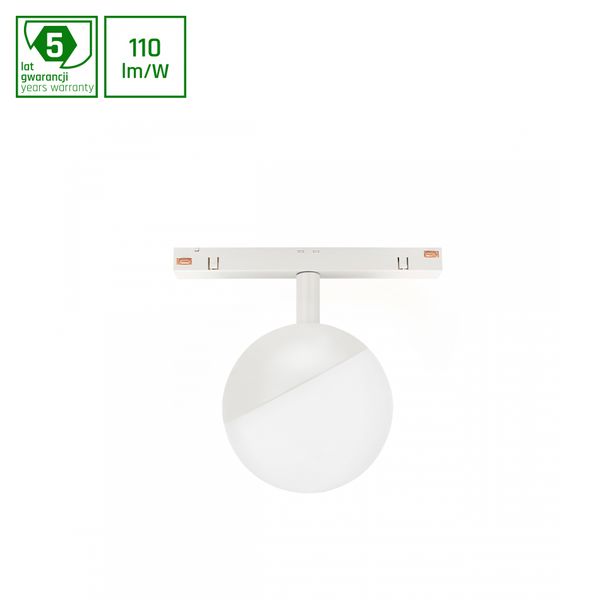 SYSTEM SHIFT - GLOBE, SPHERE TRACK LIGHT 100X148MM 5W 165DEG WHITE 5Y WARRANTY CASAMBI image 1