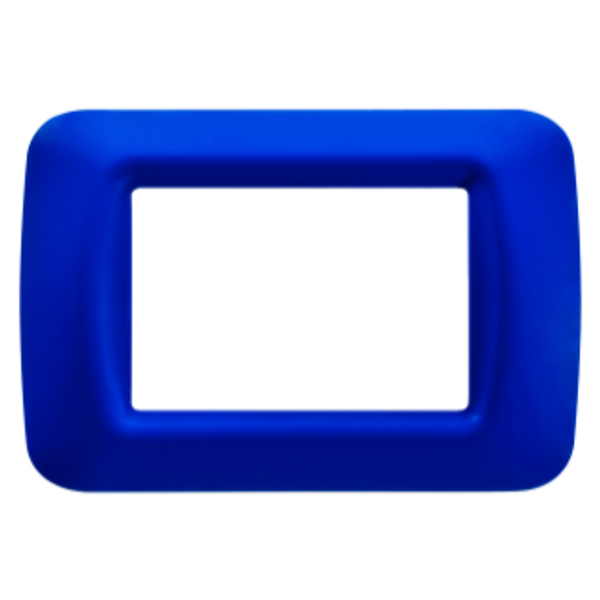 TOP SYSTEM PLATE - IN TECHNOPOLYMER GLOSS FINISHING - 3 GANG - JAZZ BLUE - SYSTEM image 1