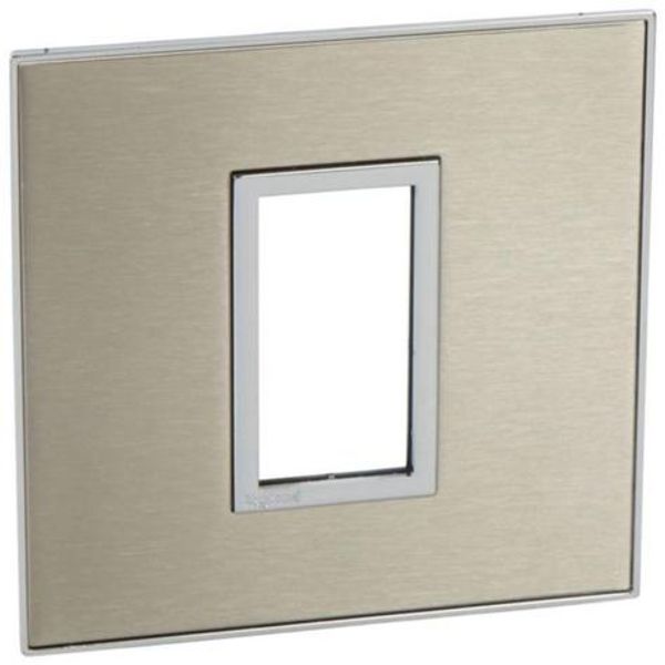 Plate Arteor - French/German std - square - 1 module - stainless steel image 1