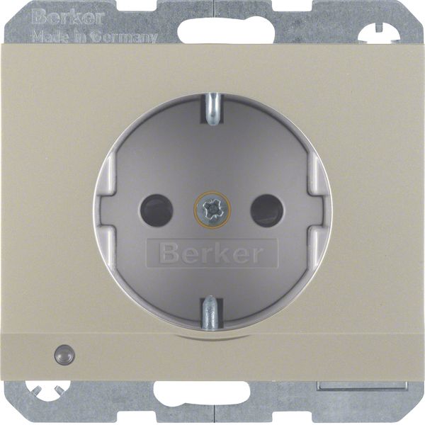 SCHUKO soc.out. LED orient.,enhncd contact prot.,screw-in lift ,K5,ste image 1