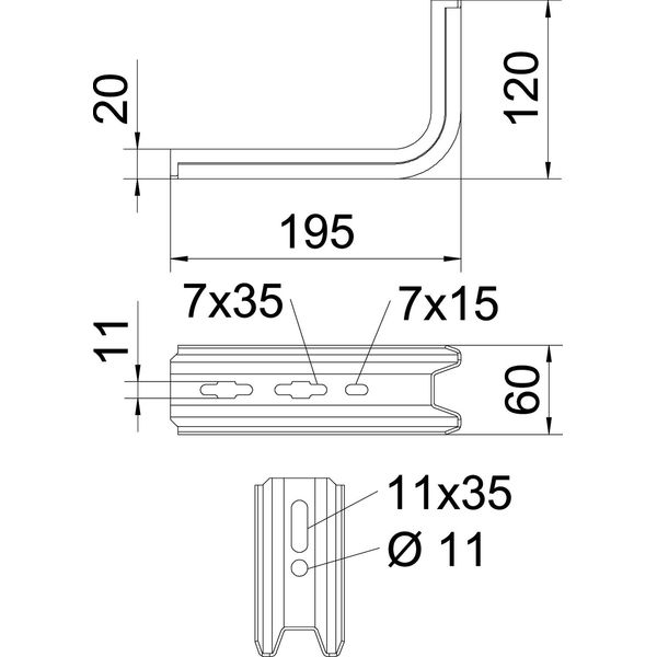 TPSA 195 FS TP wall and support bracket use as support and bracket B195mm image 2