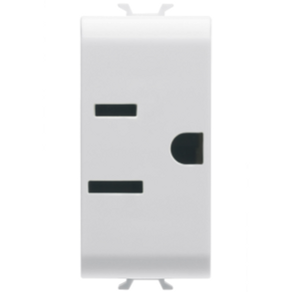 USA STANDARD SOCKET-OUTLET 250/125V ac - 2P+E 15A - 1 MODULE - GLOSSY WHITE - CHORUSMART image 1