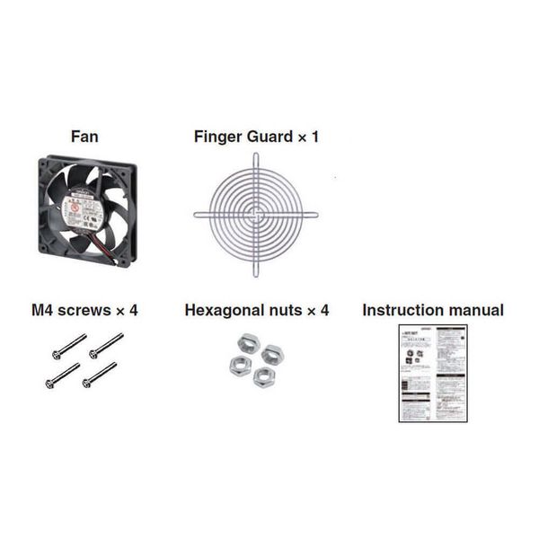 DC Axial fan, plastic blade, frame 92x25, low speed, 1 x finger guard, image 3