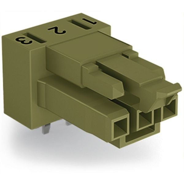 Socket for PCBs angled 3-pole light green image 2