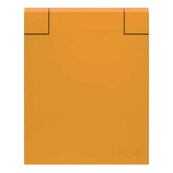 3288 NA Schuko socket outlet IP54 for panel - Orange Protective contact (SCHUKO) with Hinged Lid Orange - Variant+ image 1