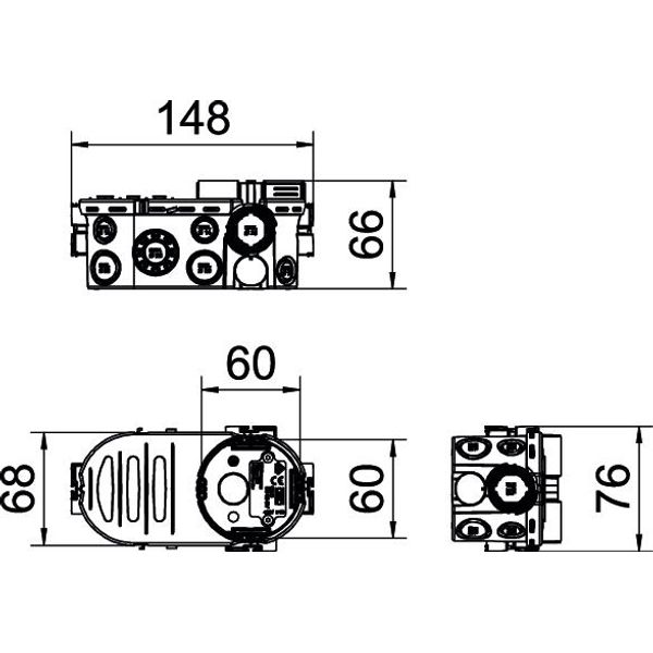 UE 66 UP Flush-mount. electronic box with device screws ¨60xH66x148 image 2