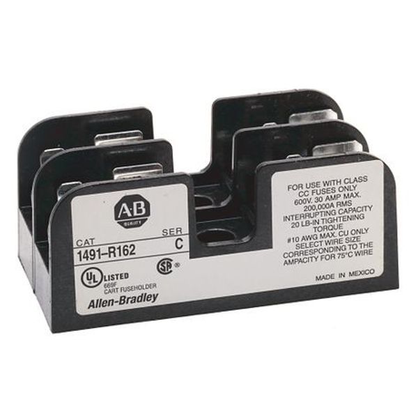 Allen-Bradley, 1491-R162, Fuse Block, Class CC, 0-30A, 2 Poles, 600V image 1