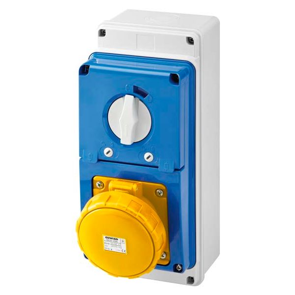 VERTICAL FIXED INTERLOCKED SOCKET OUTLET - WITH BOTTOM - WITH FUSE-HOLDER BASE - 2P+E 63A 100-130V - 50/60HZ 4H - IP67 image 2