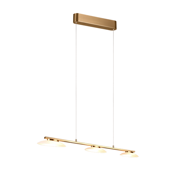 Merton LED pendant 3-pc matt brass image 1