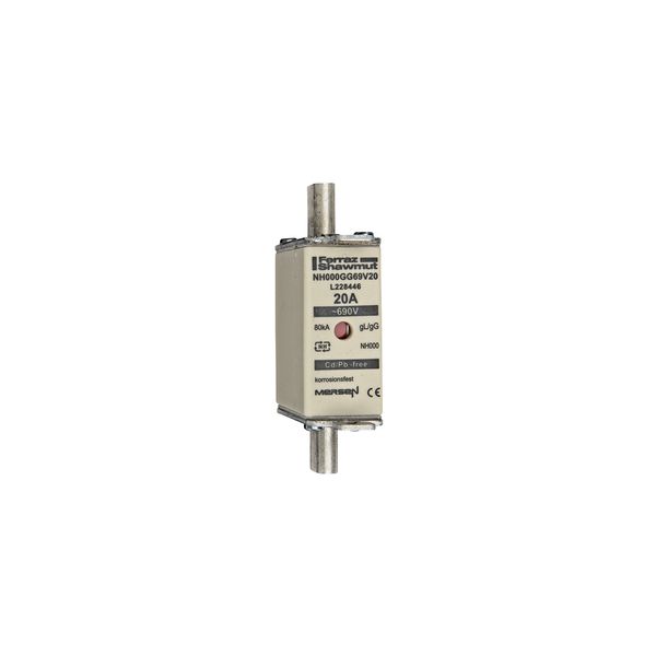 Fuse-link NH000 gG 690VAC 20A live tags Double indicator image 1