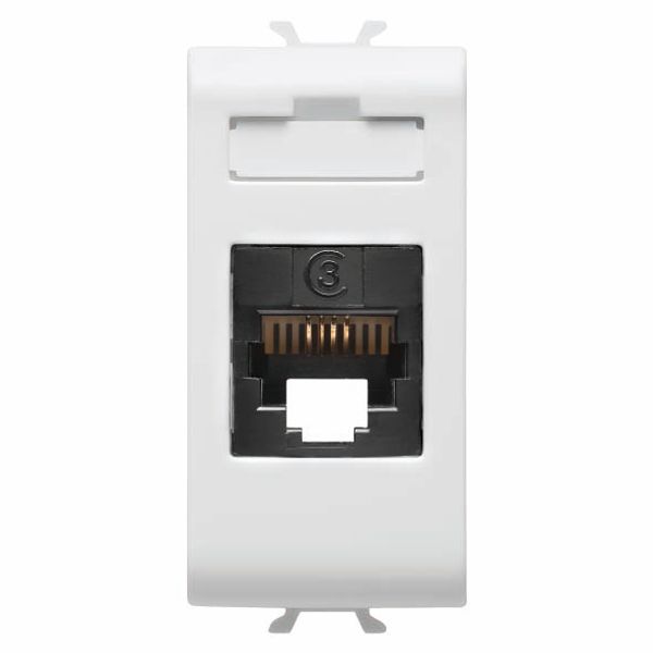 INTERNATIONAL STANDARD TELEPHONE SOCKET - RJ11 - SCREW-ON TERMINALS - 1 MODULE - GLOSSY WHITE - CHORUSMART image 2