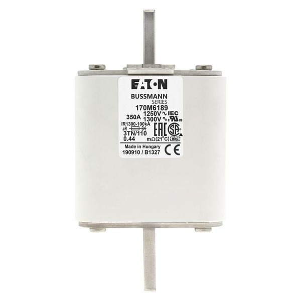 Fuse-link, high speed, 350 A, AC 1250 V, size 3, 76 x 90 x 139 mm, aR, DIN, IEC, single indicator image 9