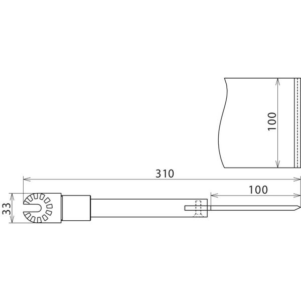 Scraper W 100mm L 310mm w. gear coupl. f. damp cleaning kit MS -36kV image 2