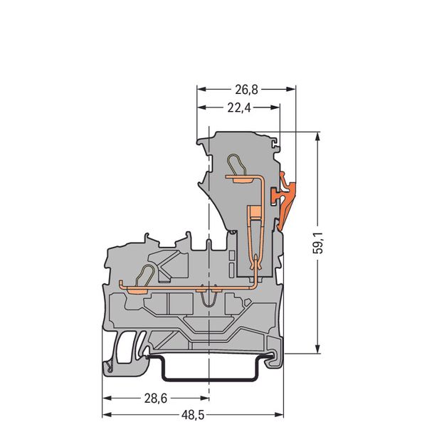 1-conductor/1-pin carrier terminal block image 2