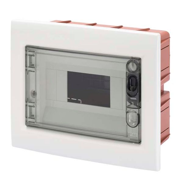 FLUSH-MOUNTING ENCLOSURE WITH SMOKED TRANSPARENT DOOR 8 MODULES IP40 image 1