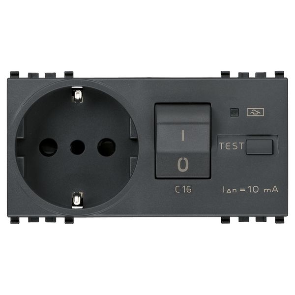 2P+E 16A P30 outlet+C16 RCBO grey image 1