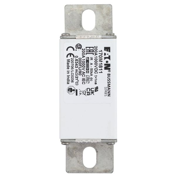 Fuse-link, high speed, 200 A, DC 1000 V, size 000, 24 x 36 x 115 mm, aR, IEC image 5