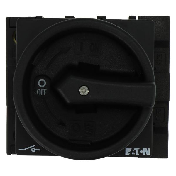 Main switch, P1, 40 A, flush mounting, 3 pole + N, 1 N/O, 1 N/C, STOP function, With black rotary handle and locking ring, Lockable in the 0 (Off) pos image 7