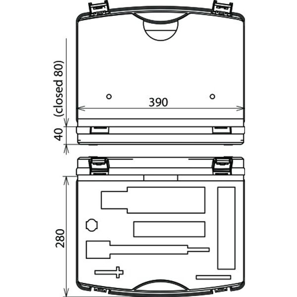 Plastic case empty 395x295x105mm for test head PHE III image 2