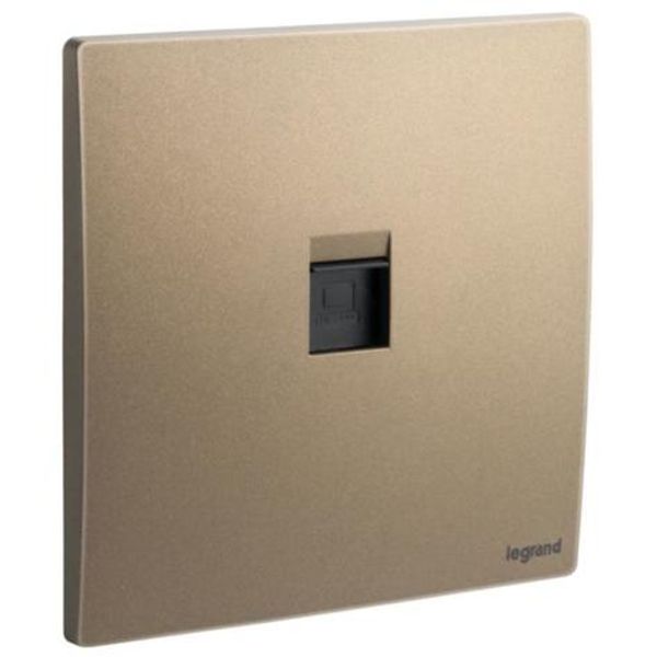 Single RJ45 socket outlet category 6 STP dark bronze image 1