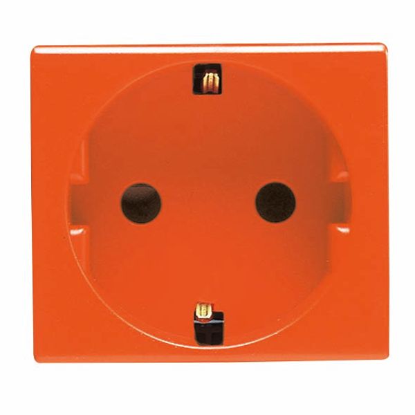 GERMAN STANDARD SOCKET-OUTLET 250V ac - FOR DEDICATED LINES - 2P+E 16A - 2 MODULES - ORANGE - SYSTEM image 2