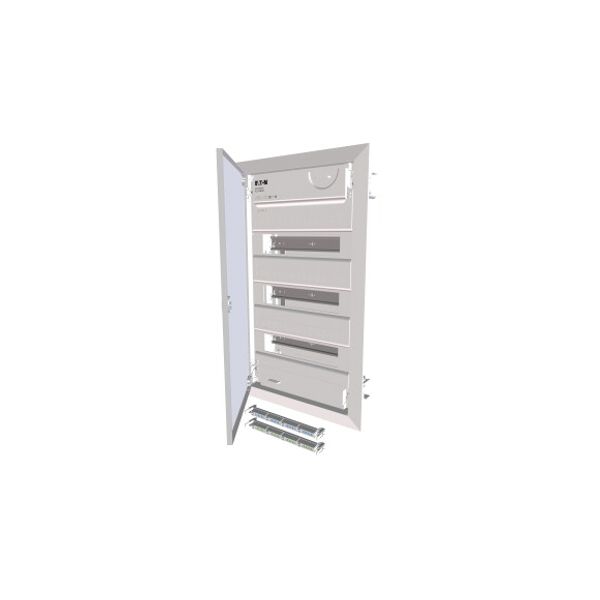 Hollow wall compact distribution board, 3-rows, flush sheet steel door image 1