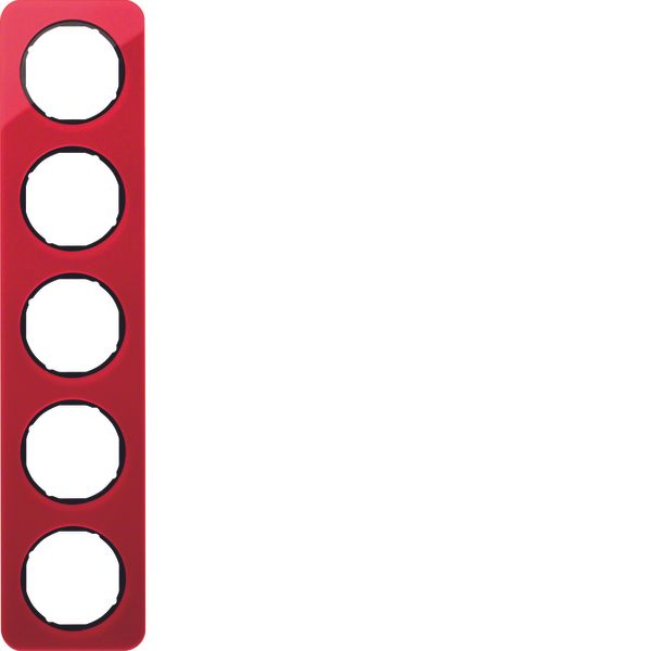 Frame 5gang, R.1, red trans./black glossy, acrylic image 1