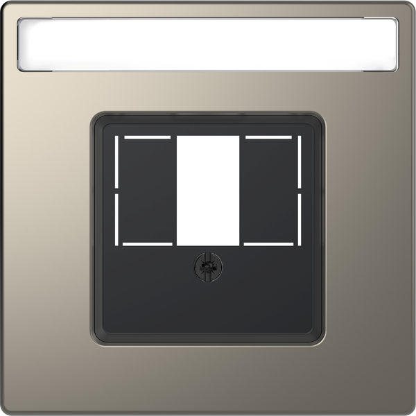 Central plate w. square opening and label field, nickel metallic, System Design image 4