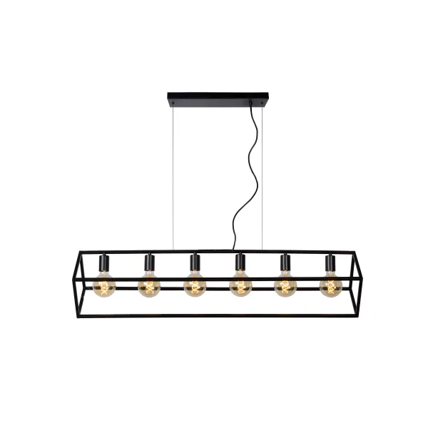 Lucide FABIAN - Pendant light - 6xE27 - Black image 1