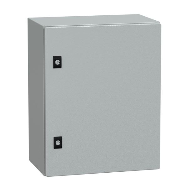 Spacial CRN plain door w/o mount.plate. H500xW400xD250 IP66 IK10 RAL7035.. image 1