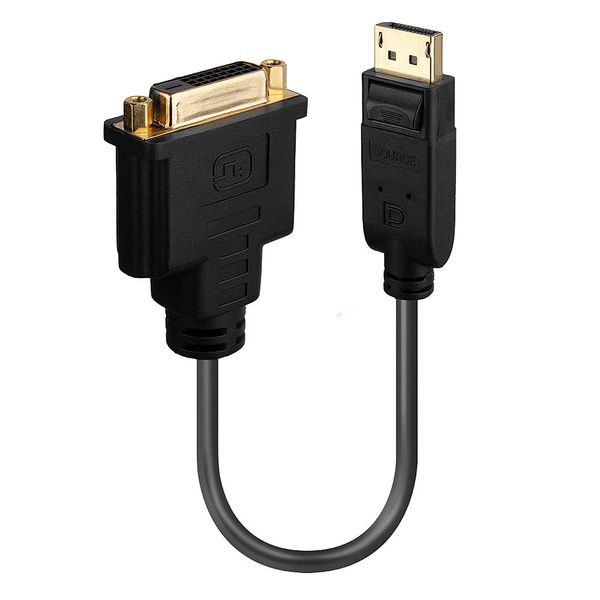 Display Port 1.2 to DVI-D Basic Adapter Connects a single DisplayPort source to a single DVI-D display with a maximum resolution of 1920x180@60Hz / 1920x12000@60Hz image 1