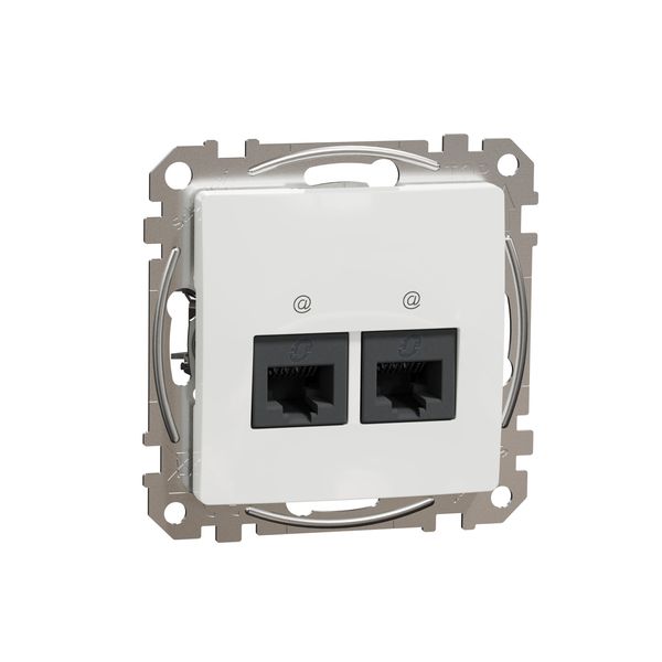 Double DATA Outlet CAT 5E UTP, Sedna, RJ45, White image 3