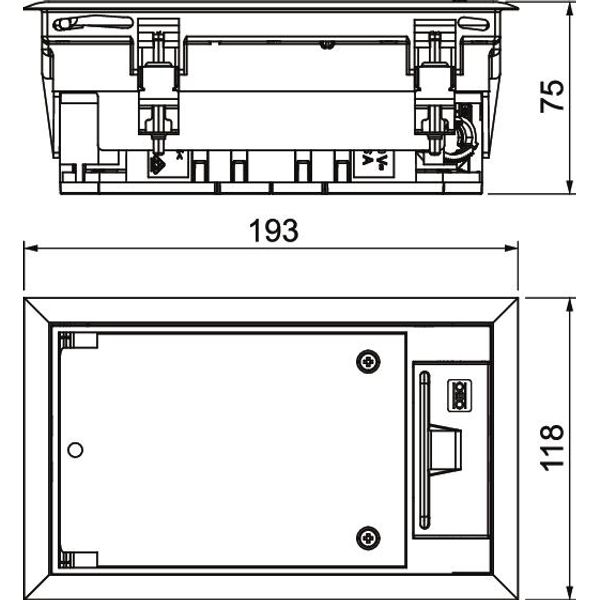 GES2 KU 7011 Service outlet construct. set for duct mounting image 2