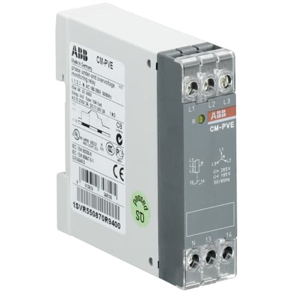 CM-PVE Phase monitoring relay 1n/o, L1,2,3-N=185-265VAC image 3