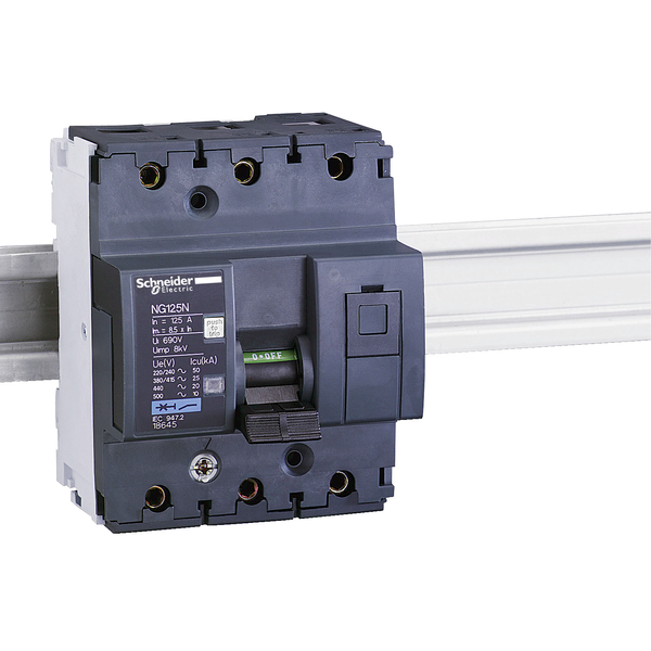 Miniature circuit-breaker, Acti9 NG125N, 3P, 125 A, C curve, 25 kA (IEC 60947-2) image 3