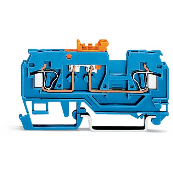 2-conductor disconnect/test terminal block with pivoting knife disconn image 4