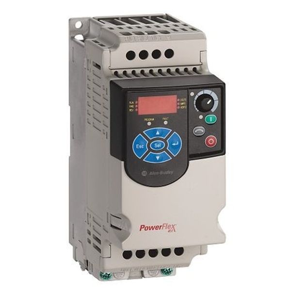 Allen-Bradley 22F-D2P5N103 PowerFlex4M AC Drive, 480VAC, 3PH, 2.5 Amps, 0.75 kW, 1 HP,Frame Size A, IP20 (Open), LED Display, Fixed Digital Keypad, No CE Compliant Filter, No Brake Drive image 1