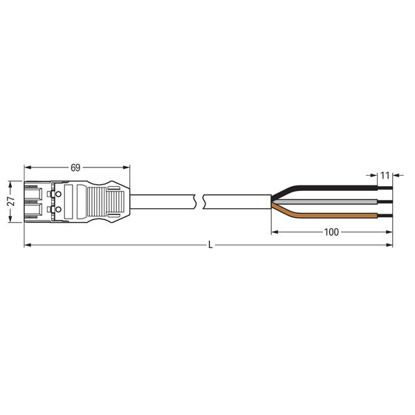 pre-assembled connecting cable Eca Plug/open-ended brown image 5