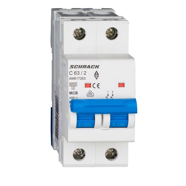 Miniature Circuit Breaker (MCB) AMPARO 6kA, C 63A, 2-pole image 1