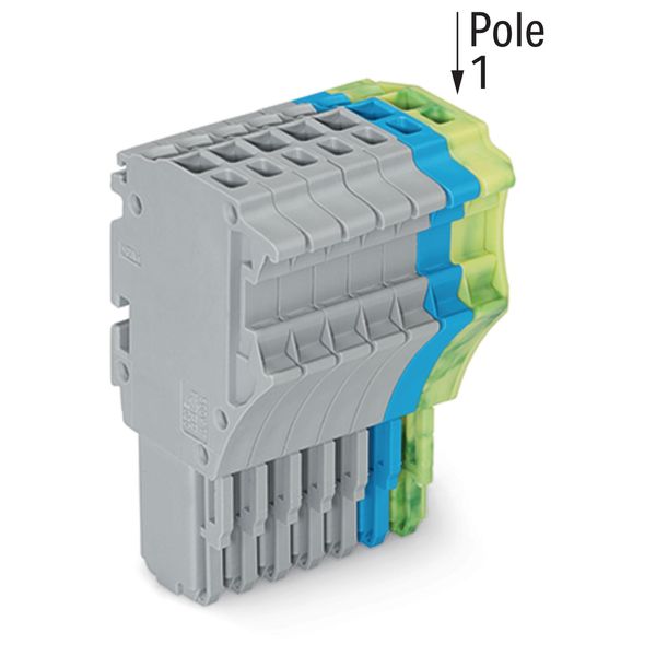 1-conductor female connector Push-in CAGE CLAMP® 1.5 mm² gray/blue/gre image 2