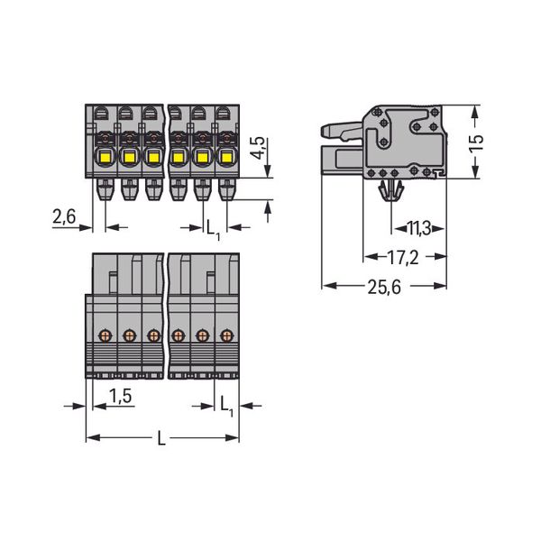 2231-110/008-000 1-conductor female connector; push-button; Push-in CAGE CLAMP® image 2